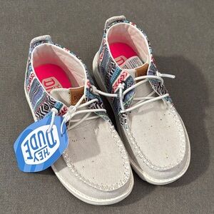 Hey Dude Wendy Mid Y Boho Crafted Light Grey/Multi.  NWT